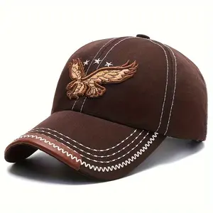 1pc Unisex Sunshade Breathable Baseball Cap With Eagle Embroidery For Outdoor Sport, Ideal choice for Gifts