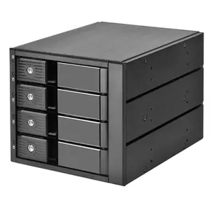 SilverStone Technology FS304B-12G Aluminium Trayless Hot Swap Mobile Rack Backplane Internal Hard Drive Enclosure, Black
