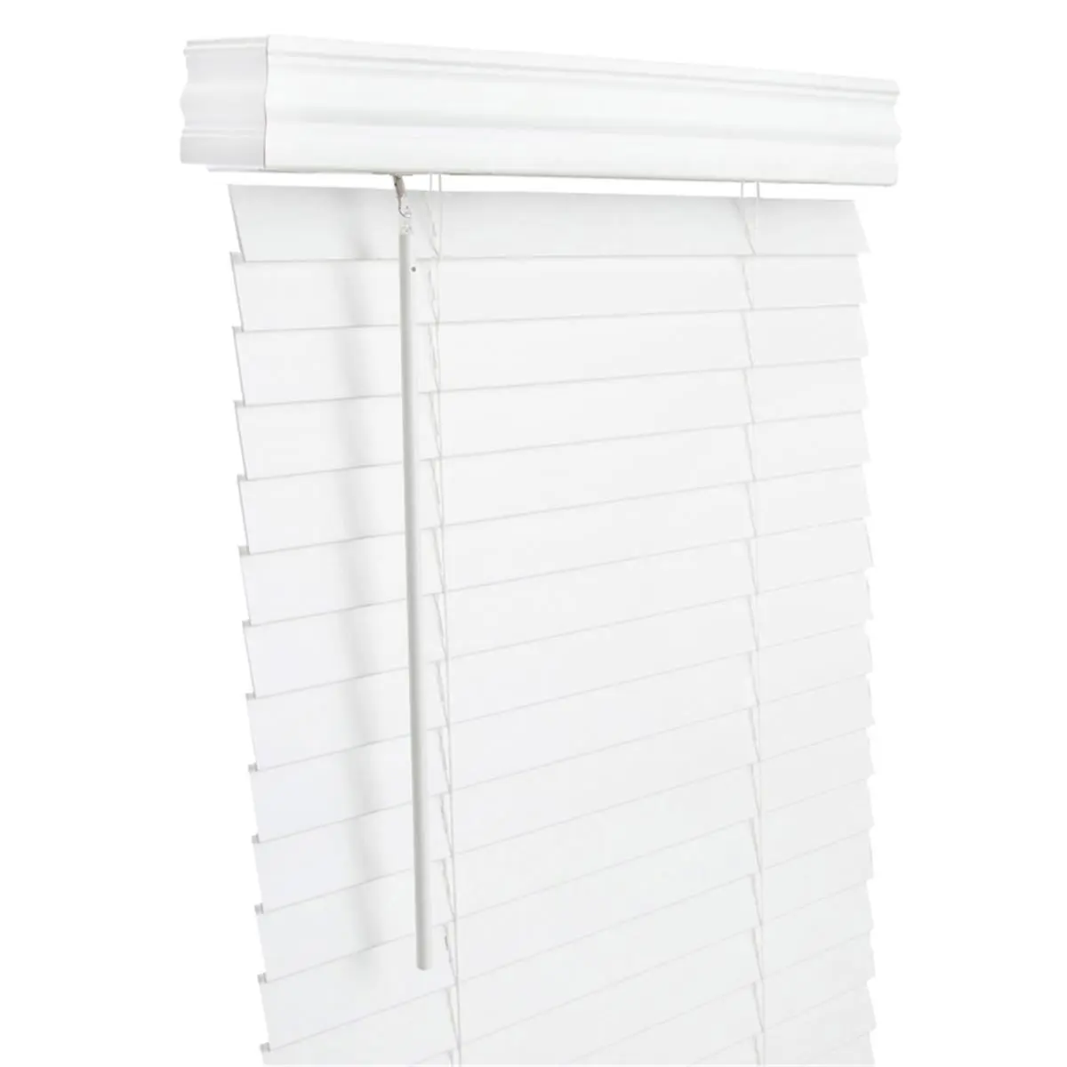 Cordless 2-in. Embossed Wood Grain Faux Wood Room Darkening Blinds, White 60x60", Window Covering with Mounting Hardware, Versatile for Home Decor