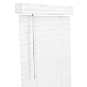 212 MAIN Cordless Synthetic Wood Window Louvers, 2-in White, 34x60 in Actual Size, with Child Safety Lock (Model 5005719)