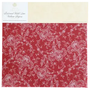 Red and White Lace Vellum Papers 24 sheets