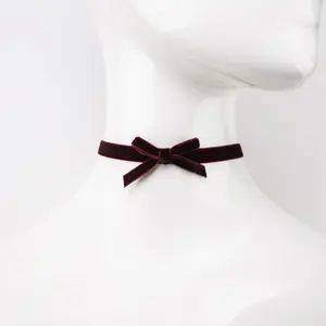 Women's Merlot Red Velvet Choker Necklace - Fashion Accessory necklace girlfriend gift