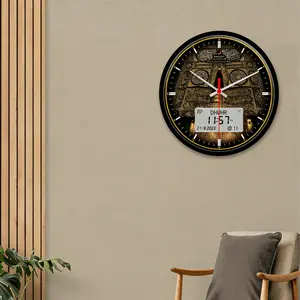 New Round LED Muslim Prayer Clock, Azan Hanging Clock for Home Office Mosque, Digital Azan Clock for Home Decor, Prayer Wall Clock, LED Wall Clocks