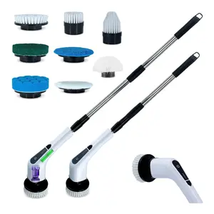 Electric Spin Scrubber-Cordless Power Scrubber with 8 Brush Heads, Bathroom Scrubber Electric , IPX7 Waterproof, 5 Speed Cordless Cleaning Brush for Tub and Floor [2026 Upgraded]