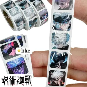 500pcs Jujutsu Kaisen Stickers Gojo Satoru Anime Seal Label Scrapbook DIY Diary Decoration Fashion Cartoon Sticker Roll Decals
