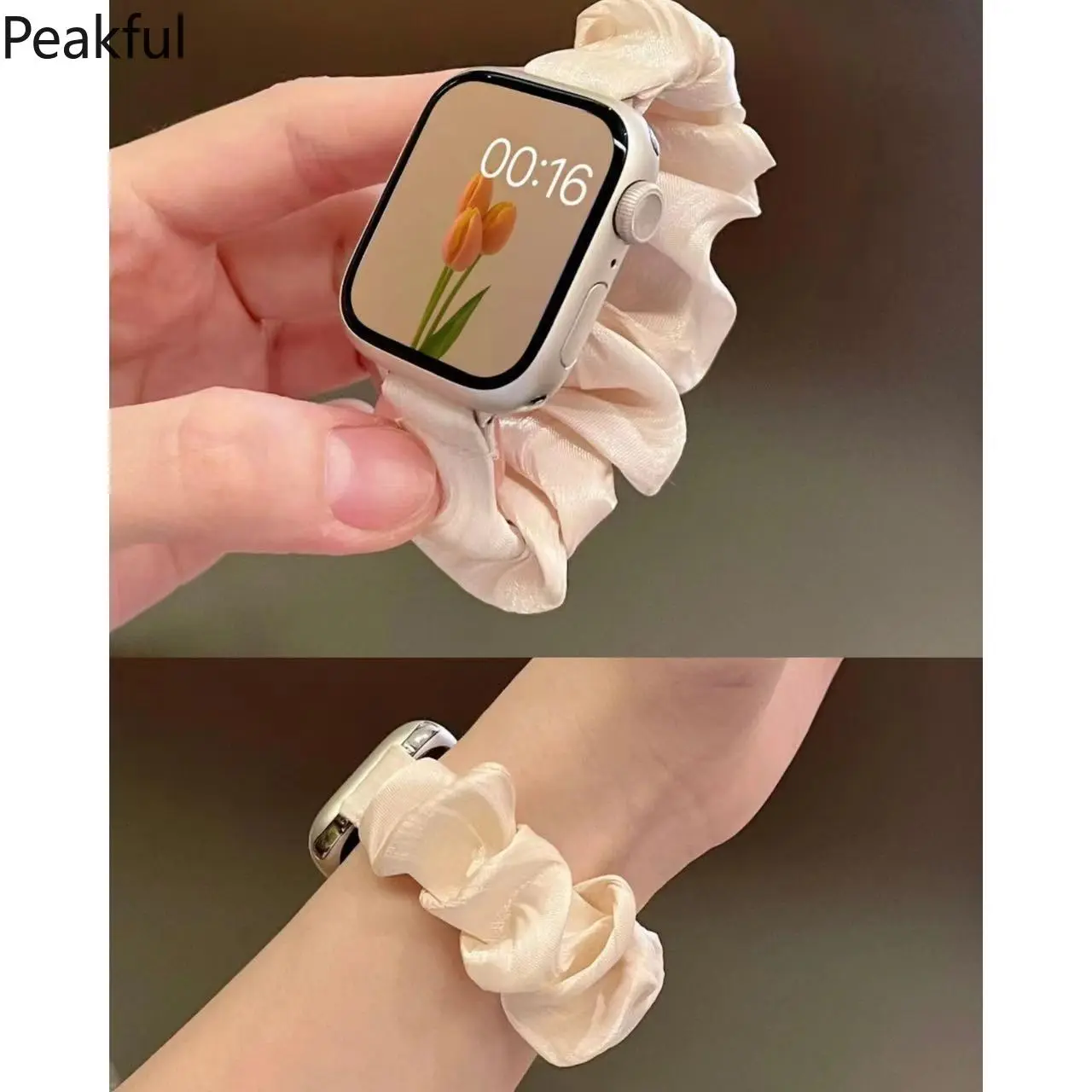 Applewatch6789 Apple Watch iwatch10se Premium French Pearlescent Hair Band