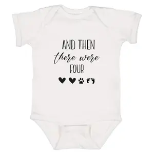 And Then There Were Four Onesie, Baby Clothes Girl, Baby Boy Clothes, Newborn Baby Stuff Combed Ringspun Premium