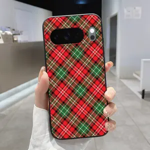 Rounded Edge Phone Case for Google Pixel 10 9 8 7 Pro A XL Festive Plaid Pattern Full Body Protection Shockproof Soft Liquid Silicone Cover Cellphone Protective