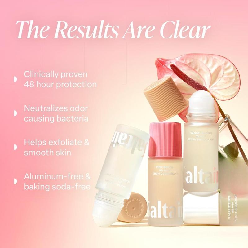 Saltair Serum Deodorant Signature Scents 2 Pack. 5% AHA Formula. Lactic Acid and Mandelic Acid Deodorant. Aluminum Free Odor Control for Women and Men. Travel Essentials, 2x 1.7oz Roll On