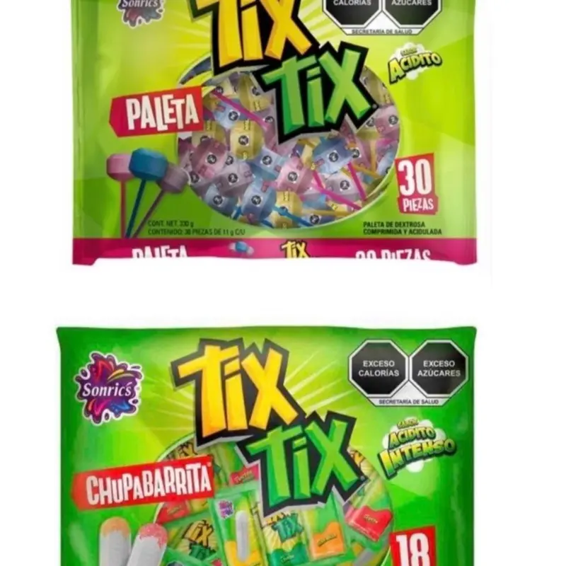 Tix Tix Sonrics Paleta y Chupabarrita