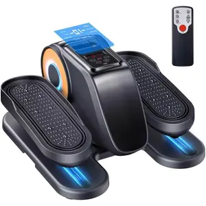 Under Desk Elliptical Machine, Quiet Seated  Exerciser for  Office, Adults and Seniors, Remote Control, 12 Speeds, 3 Auto Modes, Forward/Reverse, Fully Assembled, Gray
