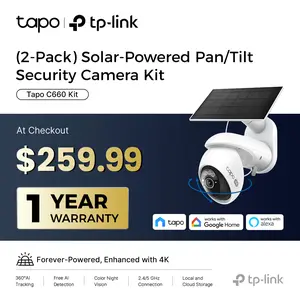TP-Link & Tapo C660 Kit(2-Pack) 4K Ultra HD Outdoor Pan/Tilt Security Camera with Solar Panel,VistaCam 360° Pan, 24/7 Time-Lapse Capture, Free Person/Vehicle Detection, SD/Cloud Storage, Works with Alexa & Google Home  #SummerWins #DealsForYouDays