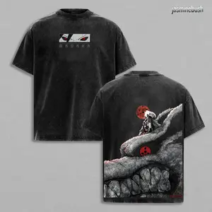 Retro Heavy Limited Uchiha Madara X Naruto Anime Double Printed Vintage Washed Tee Unisex Oversize Anime Manga Washed Heavyweight Cotton T-shirt, Hoodies , Gift For Anime Fan