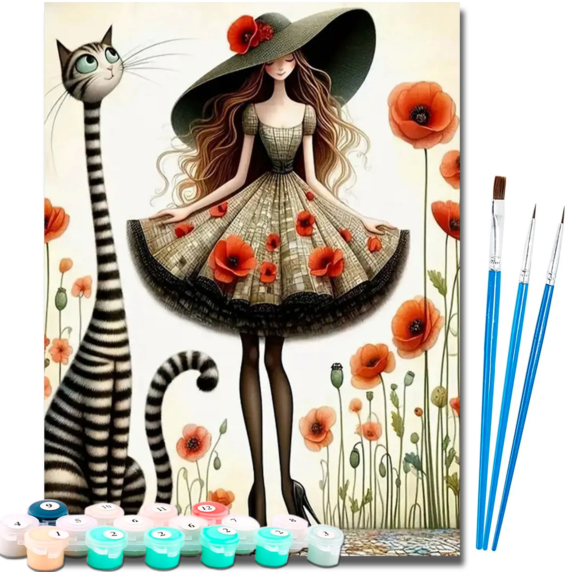 Paint by Numbers Kit - 16x20 in Easy DIY Art Canvas Supply Kit, Creative Fun Color by Number DIY Decorations for Adults Beginners, Birthday Gift, 16X20 Inch