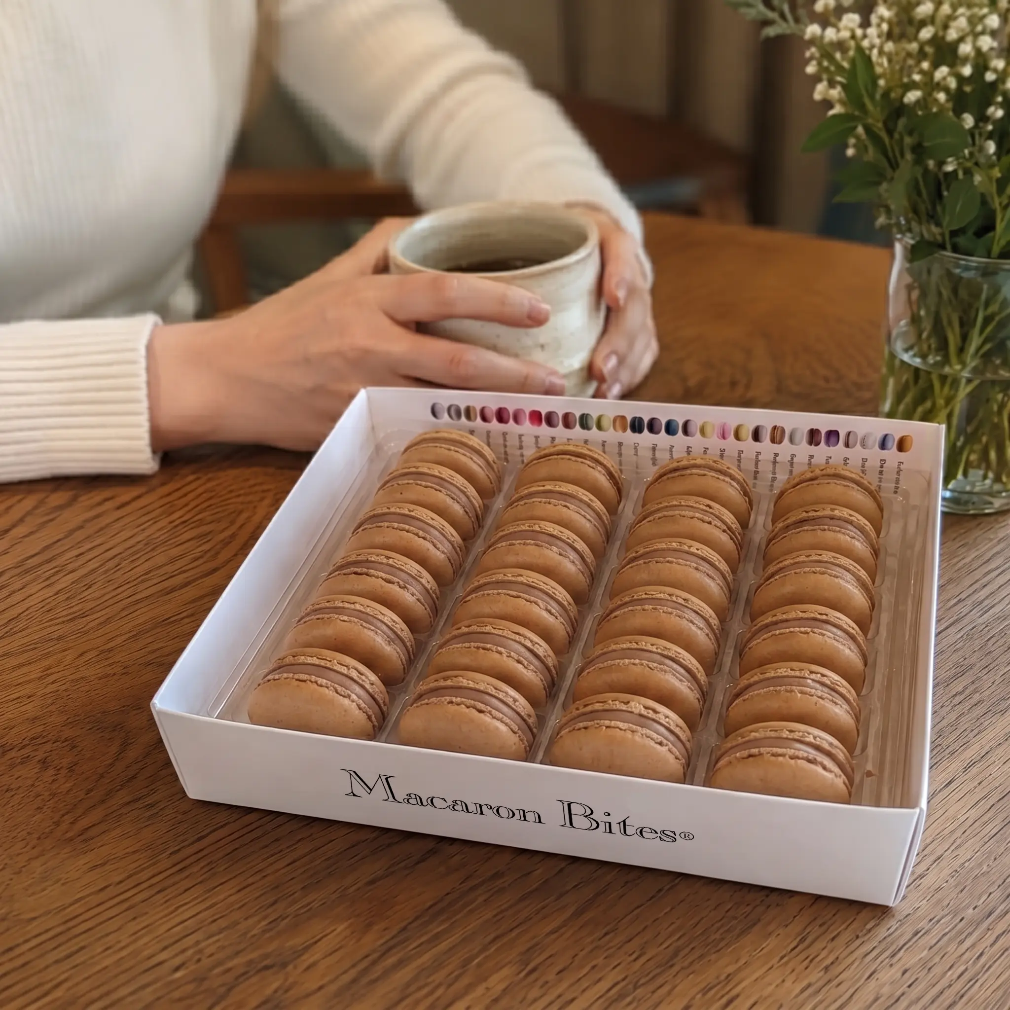 Salted Caramel Macaron Bites French Macarons Gift Box - 24 Pack