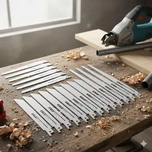 10-Piece Reciprocating Saw Blade Set, Multi-Material Cutting Kit: Bi-Metal, Tungsten Carbide, Diamond Coated for Wood, Steel, Plastic, Stone, Wall Grooving, Pipe Cutting, Durable Power Tool Accessories