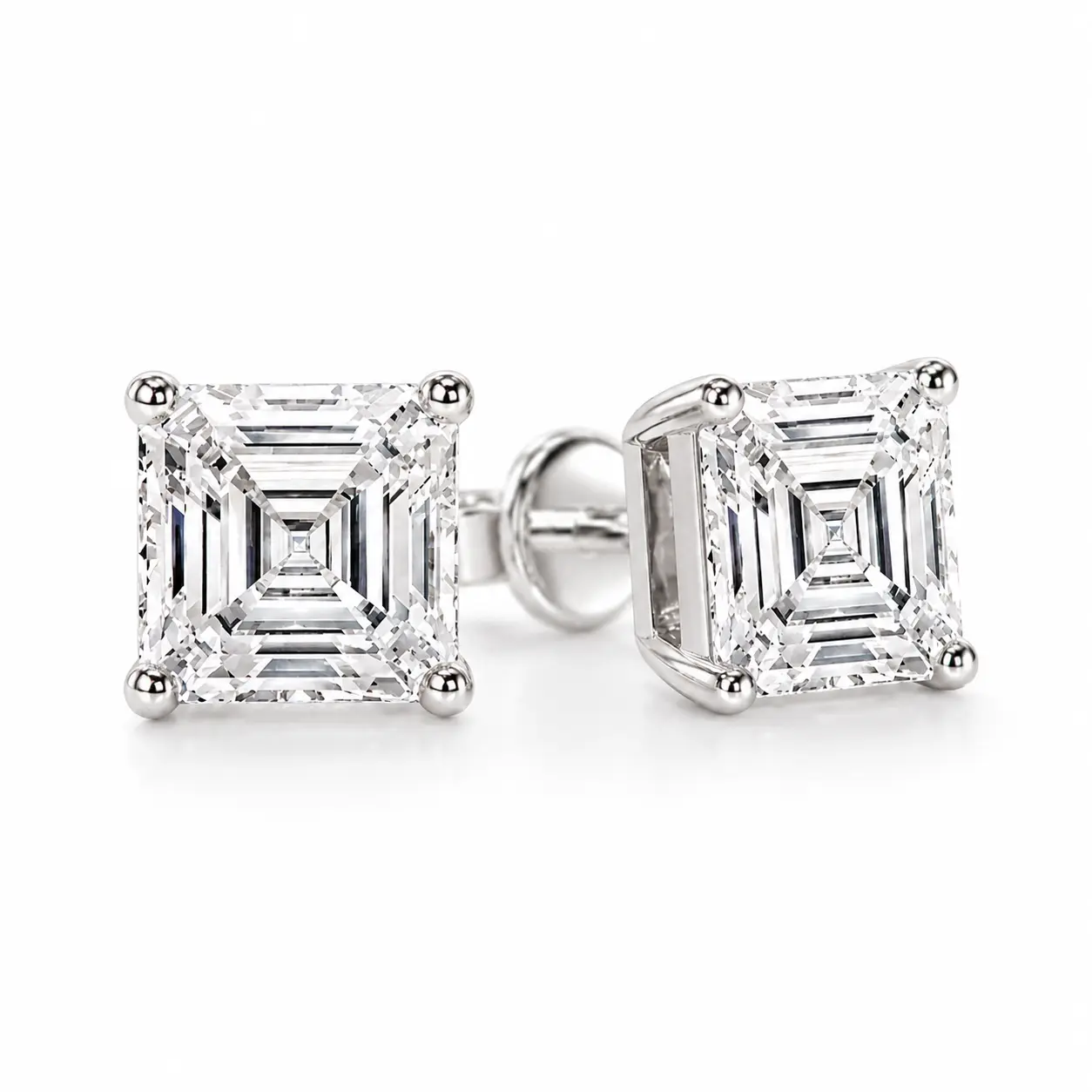 The Asscher Studs — Asscher Cut Diamond Earrings