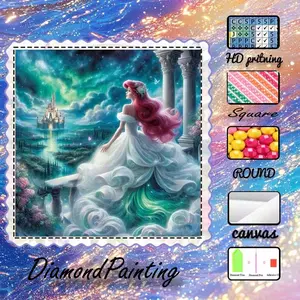 5D-DIY, premium velvet canvas, diamond art, diamond painting, dreamy castle AB diamonds, fairy dust diamonds, crystal diamonds, perfect home decoration, handmade diamond art painting kit, special craft diamond art kit, Diamond Painting Kits