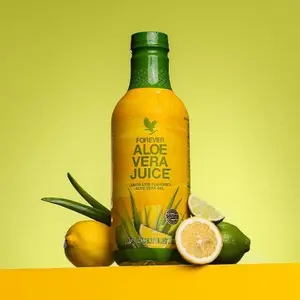 6 pack / Forever Living Aloe Vera Juice Lemon Lime Flavor with Pure Inner Leaf Gel Supports Digestion and Immunity 1L Each Beverage