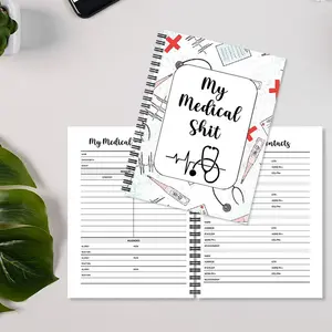 1-Piece Personal Medical Emergency Info Logbook Health Organizer with Emergency Contacts, Medical Record Tracker, Portable Binder for Doctor Visits & Peace of Mind, Ideal for Chronic Patients, Seniors, Caregivers, and Emergency Preparedness