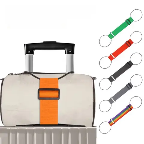BIGWIG Multifunction Rainbow Polyester Anti-Lost Luggage Straps - Portable Compact Travel Accessory, Foldable Add-a-Bag Connector, Adjustable Buckle Luggage Straps, Stretch-Resist Hold, Lightweight Handy Organizer for Purses Travel Gear Security