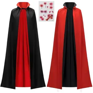 Vampire Cape, Halloween Vampire Costume Accessory,Vampire cloak for Adult Child Unisex Transylvania Dracula Theme Party