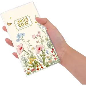 2026-2027 Pocket Calendar for Purse, Two Year Monthly Small Size Planner (6.5” x 3.5”), Runs From Oct 2025 to Dec 2027, Butterfly Floral Pocket Planner for Organizing & Planning