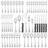 24/48-Piece Classic Oval Stainless Steel Silverware Dinner Service Set - 12-Seat Ready, Premium Fork-Knife-Spoon Flatware, 61/49 Tray Storage, Durable Dishwasher-Safe Kitchenware Tableware Utensils, Utensils Included Dishware Sets
