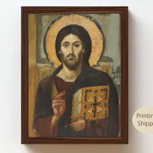 Christ Pantocrator Icon – Restored Christian Art No-frame