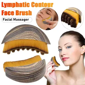 Lymphatic Contour Face Brush Care Facial Massage Brush with Storage Box Facial Massager Face Chin Skin Sculpting Tool for Facial Contouring
