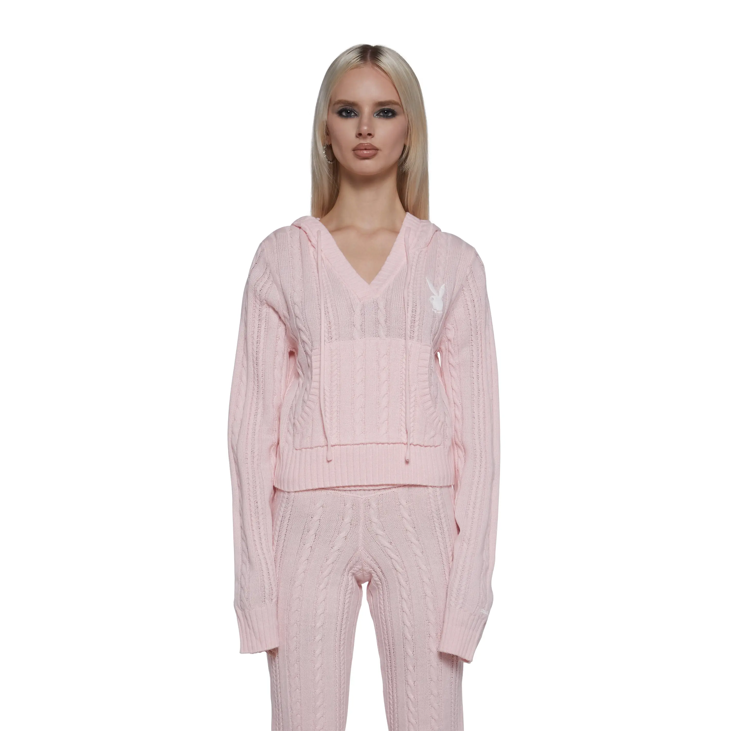 Cable Knit Pullover Hoodie