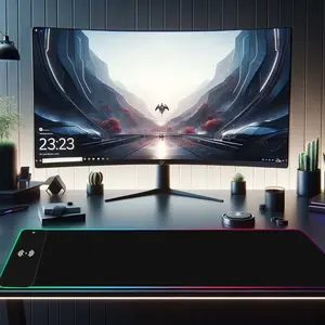 XXL New RGB Glowing Colorful Waterproof Mouse Pad Wireless charging Gaming Desk Mat Computer Gaming Mat Waterproof Laptop Writing Pad for Office, Home mause