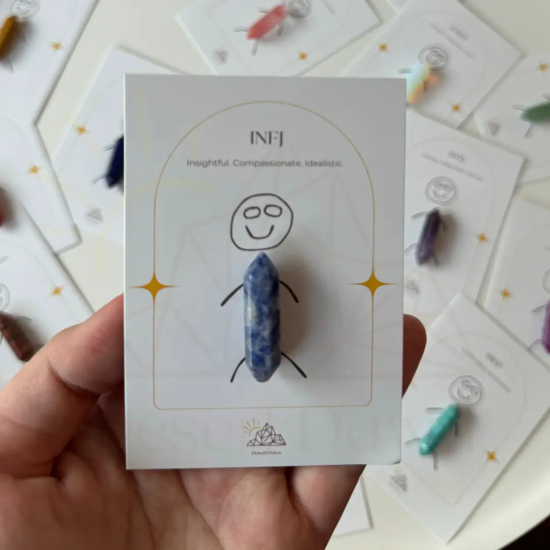 INFJ Personalized Crystals for The Advocate, MBTI 16 Personalities, Compassion-Enhancing Gemstones, Gift for Her, Friendship Gift