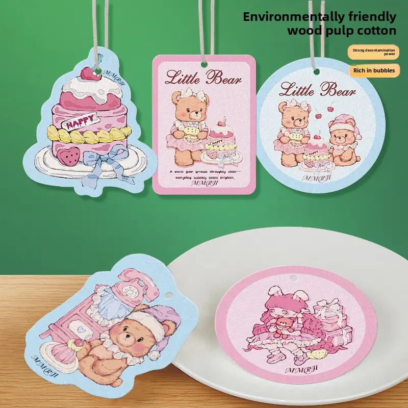 Printed Wood Pulp Sponge Dish Scrubber - Reusable Hanging Kitchen Cloth, Water-Absorbent Non-Scratch Cellulose Pad, Quick-Dry Design Kitchen Cleaning Supplies for Household Cleaning, Everyday Use Versatile Cleaning Sponges & Scouring Pads