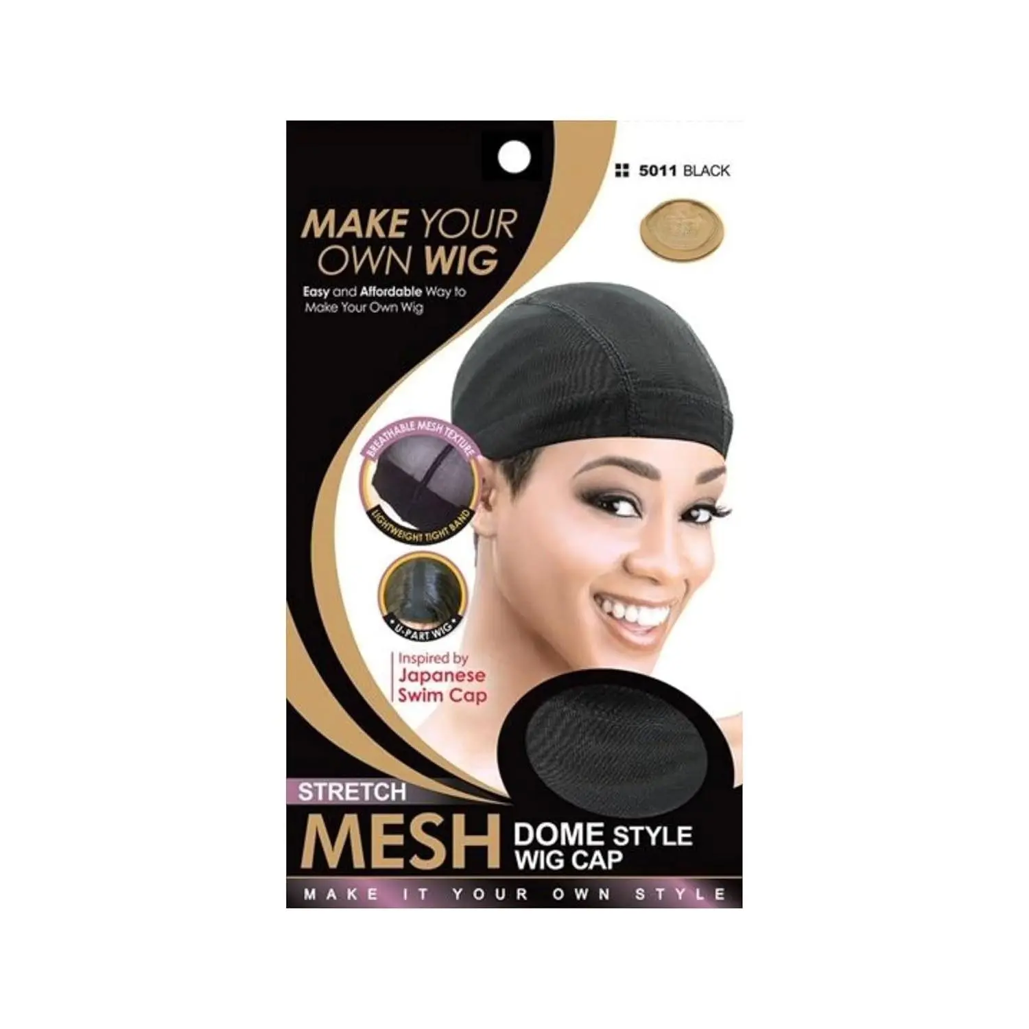 Mesh Dome Style Wig Cap by  5011 Black