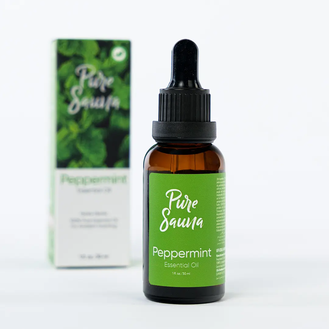 Pure Sauna Peppermint Essential Oil - 100% Pure Mentha Piperita for Diffuser & Home Scent (1 fl oz / 30 ml)