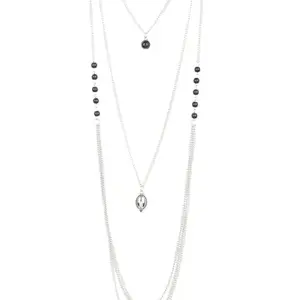 The pony express-Long black multilayered necklace