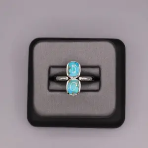 Sterling Silver Stone Ring - Turquoise Stack