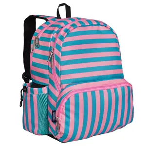 Wildkin 17-Inch Kids School and Travel Backpack   (Pink Stripes)