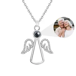 Personalized Photo Projection Angel Necklace