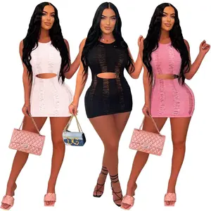 Mean Girls Sexy Knitted Ripped Mini Dress