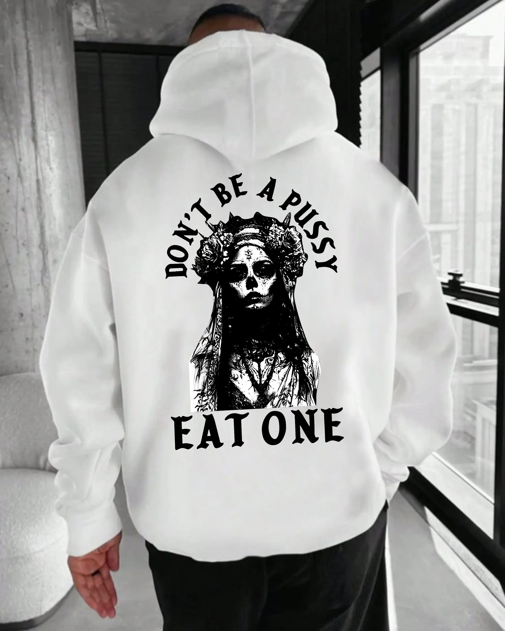 Don’t Be a Pussyy Eat One Hoodie – Dark Humor Skull Queen T Shirt for Men – Savage Attitude Graphic Sweatshirt