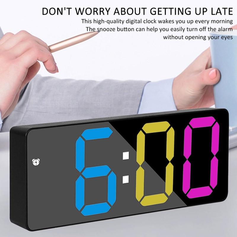 Rotunoe Digital Alarm Clock, LED Clock for Bedroom, Modern Desk Clock with Temperature Display, Adjustable Brightness, Voice Control, 12/24H Display Small Clock for Home, Bedroom, Office Rotunoe Digital Alarm Clock, LED Clock for Bedroom, Modern Desk Clock with Temperature Display, Adjustable Brightness, Voice Control, 12/24H Display Small Clock for Home, Bedroom, Office