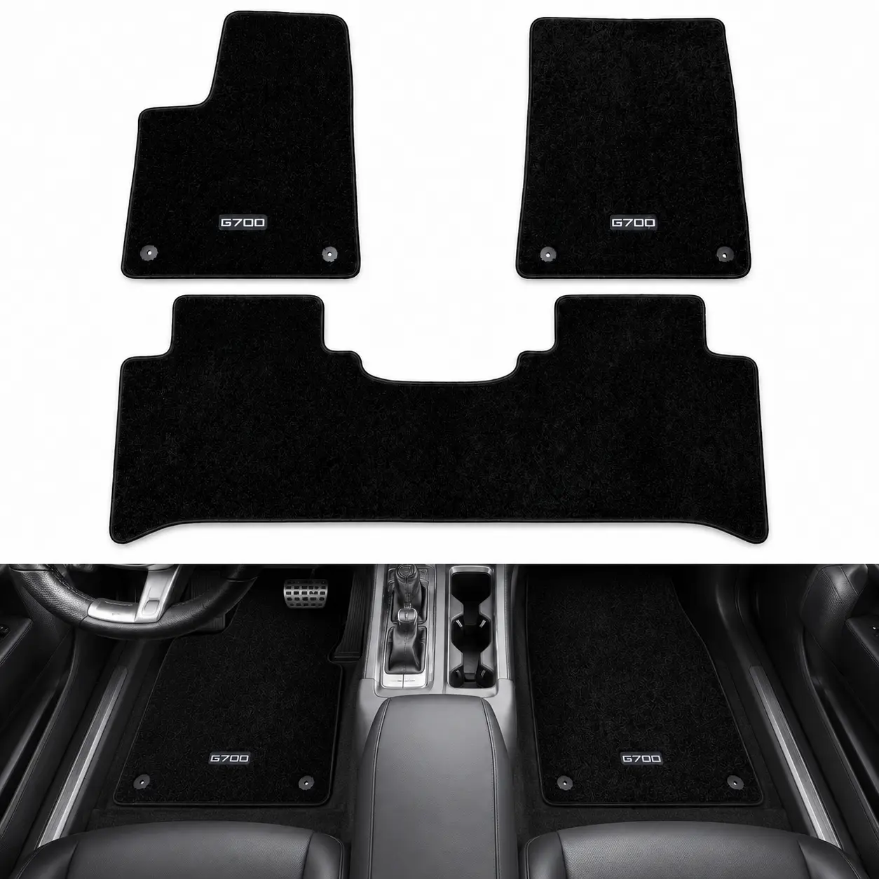 Car Floor Mats, Custom Fit Carpet Floor Liners, Easy to Clean Auto Mats with Non-Slip Backing, Durable Interior Protection for Front & Rear Seats