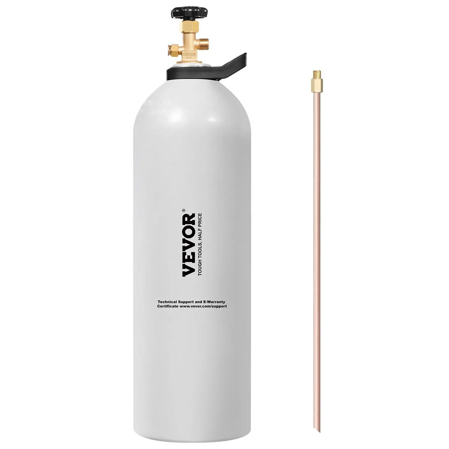 【Summerfinds】VEVOR CO2 Tank, 20 lbs New Aluminum Alloy Cylinder, CO2 Air Tank with Light Spray Coating, CGA320 Valve, Handle & Purple Copper Siphon, DOT Approved Cylinder for Draft Beer Dispensing and Soda Maker