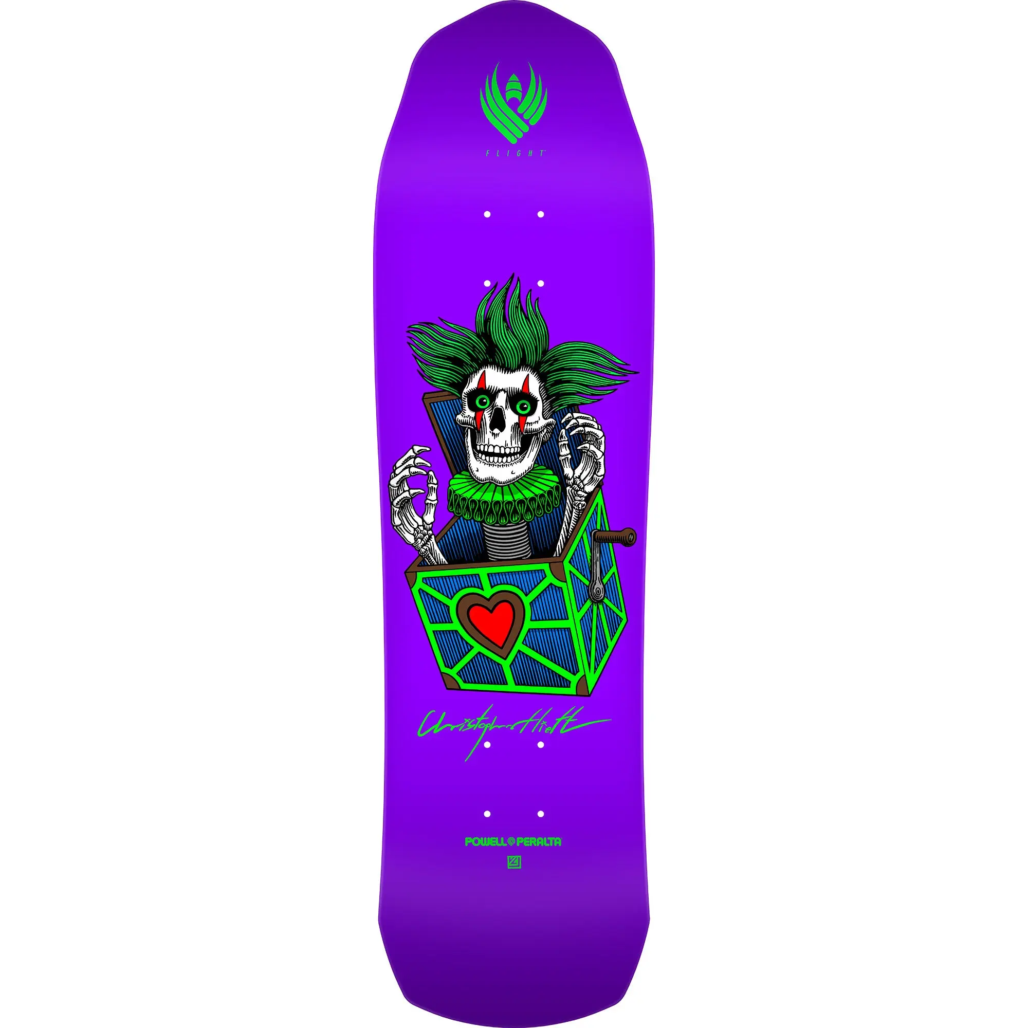 Powell Peralta Skateboard Deck Flight Chris Hiett Skull Purple 8.5" x 31.2"
