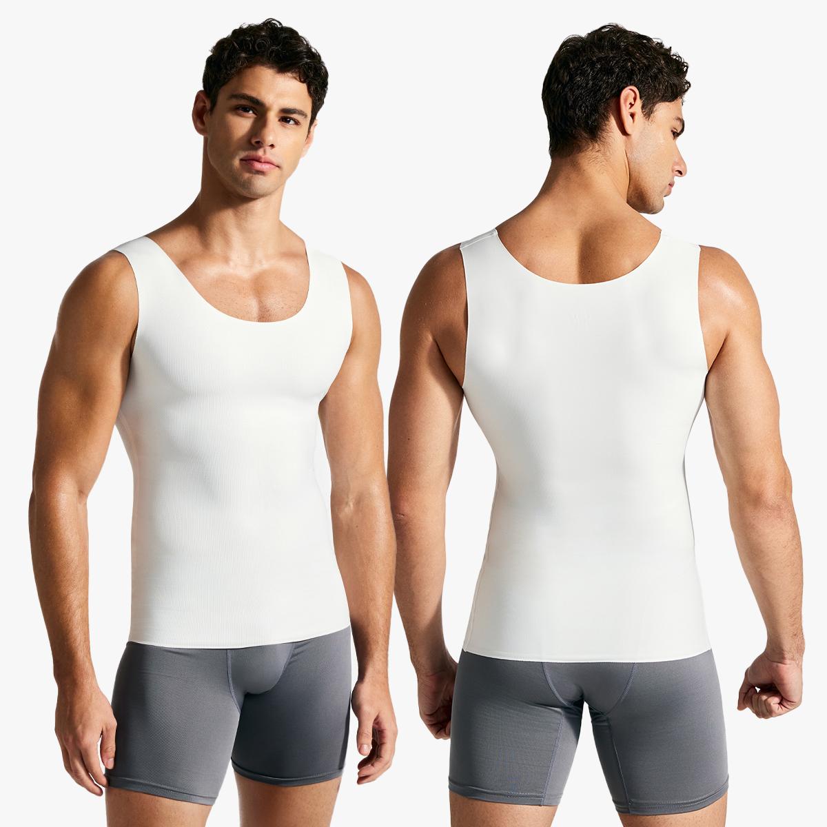 Nebility Men’s Shapewear Tank Top – Seamless Body Shaper Vest, 300g High-Stretch Fabric, Slimming & Tummy Control Undershirt, Breathable Lightweight Support