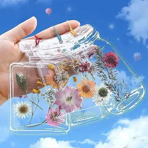 DIY Dried Flower Bookmark Kit - 40 Transparent PET Bookmarks 5 Inches Long for Creative Designs & Nature-Inspired Crafts