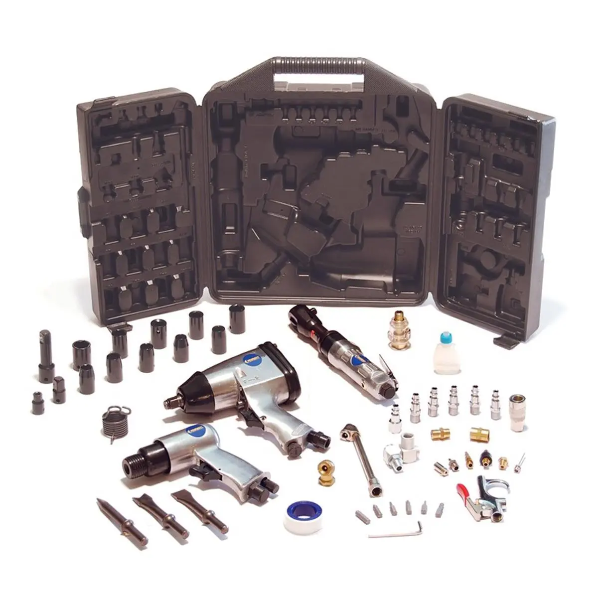 212 MAIN Deluxe 50-Piece Pneumatic Tool Kit with Portable Tool Box, Ratchet Set, Impact Wrench Kit – Ideal for Hardware Applications, Bolt Removal