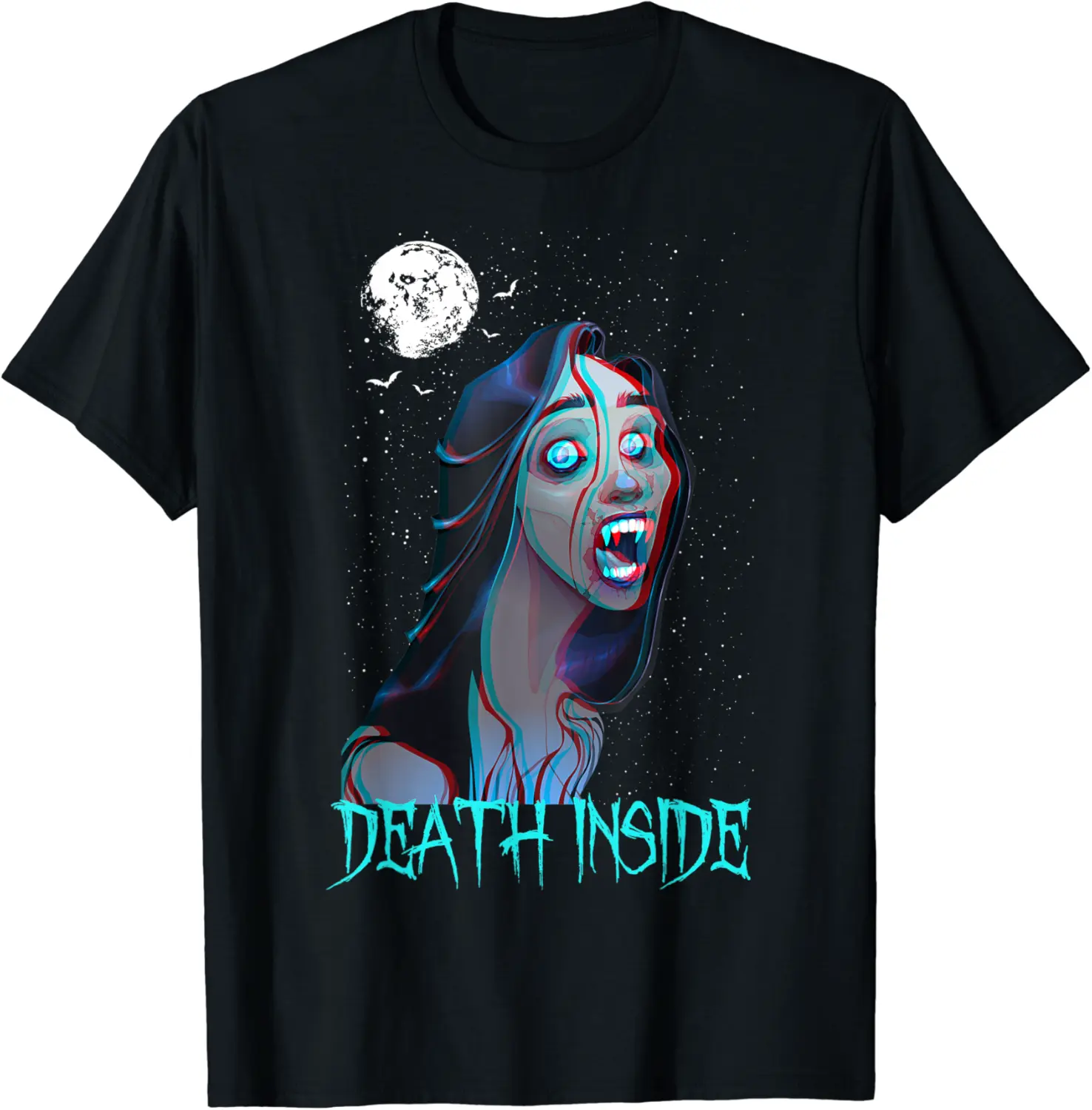 Death Inside Vampire Gothic Bat Vaporwave Halloween T-Shirt - Nafeesaami Shop 89B09GV47GMV